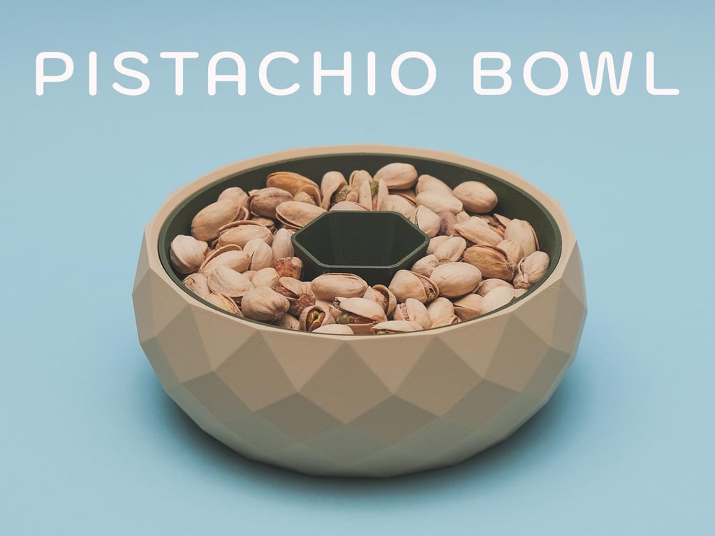 Pistachio Bowl with Shell Holder, Geometric Snack Organizer