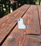 Stained glass seagull, British bird ornament, seaside beach home decor