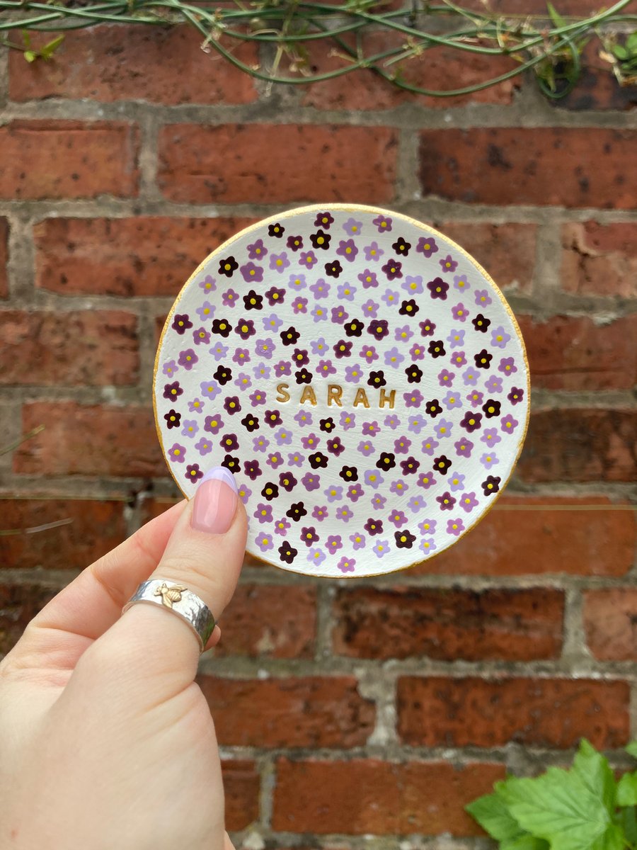 Floral Colour Scheme Personalised Trinket Dish - Personalised - Trinket Dish 