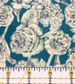 Liberty Fabric Scrap 10" Square : SHEREE Green White Floral - Image 1