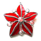 Crystal Star Flower Suncatcher Stained Glass 012 Red