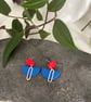 Superwoman polymer clay earrings style 1 - Image 3