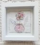 Wire Pink Flower in a Round Vase. Pink Silver Gold Copper White Artwork. - Image 1