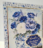 Auntie Birthday Card – Elegant Blue Floral Handmade Card - Image 4