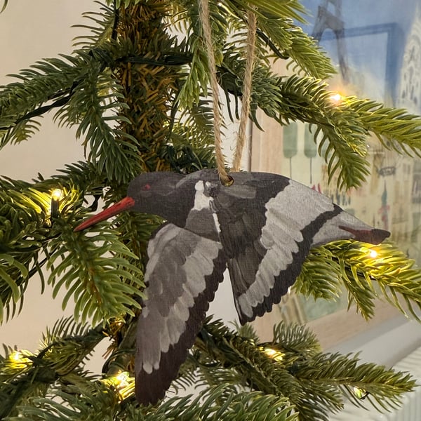Sustainable Oystercatcher Christmas Decoration 