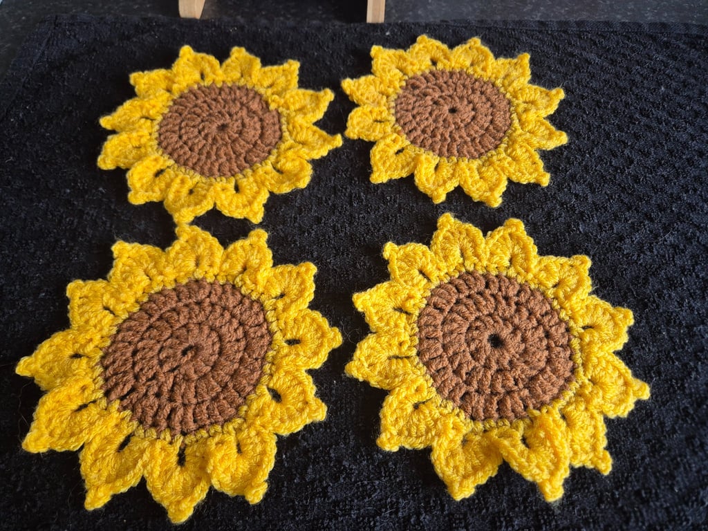4 x Handmade Crochet Cup mats 