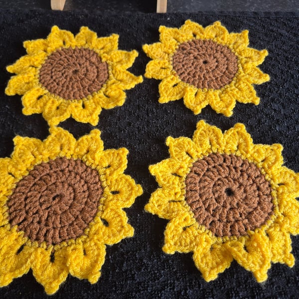 4 x Handmade Crochet Cup mats 
