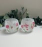 Decoupage Glass Tea Light Holders: Pink Flowers, Upcycled