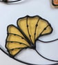 Handmade Stained Glass Amber Autumn Ginkgo Leaf Wall Hanging Gift - Image 4