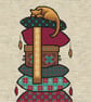312 - Princess and the Purr Cross Stitch Pattern: Cat on the cushions (PDF Chart - Image 1