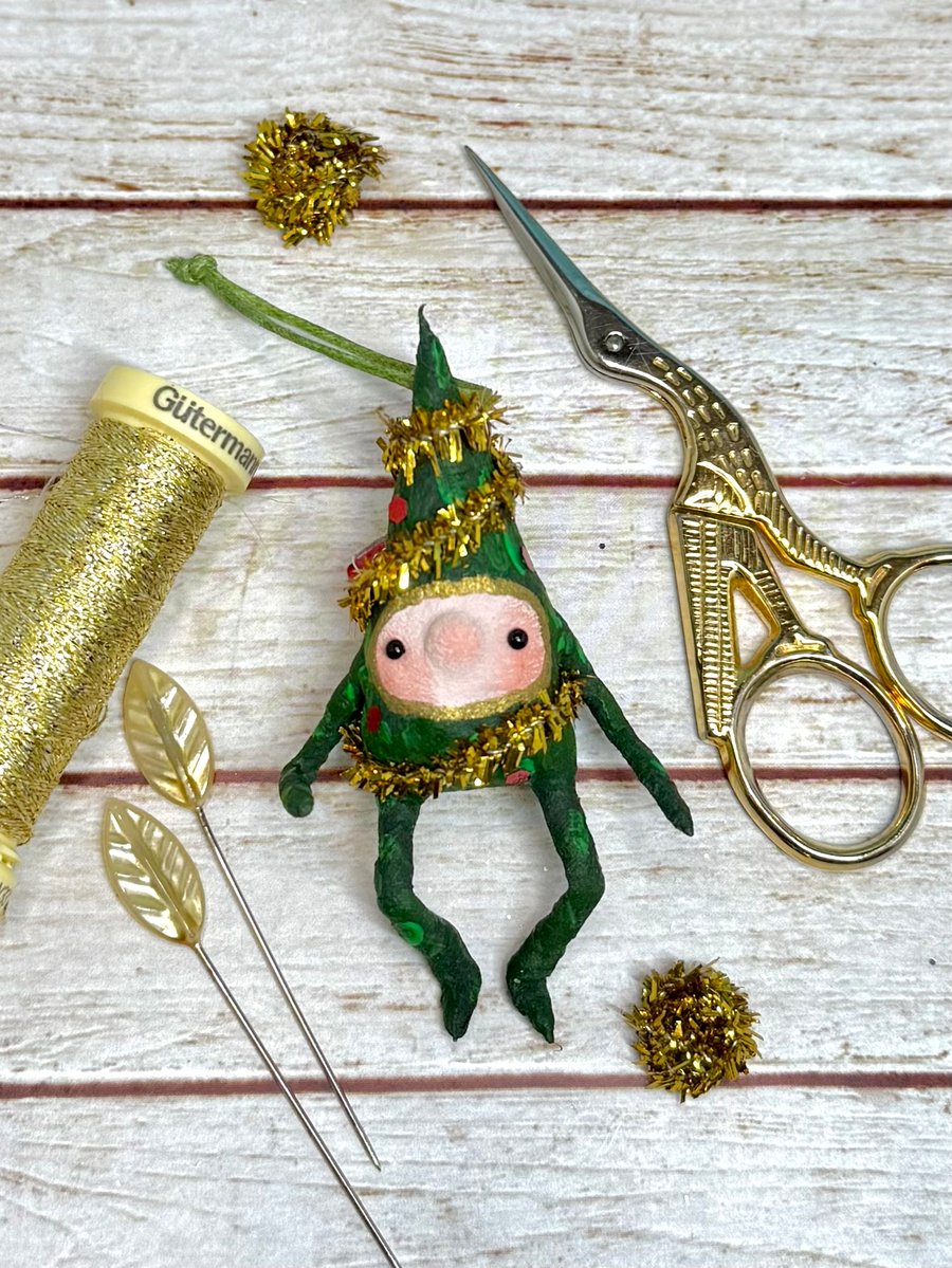 Spun Cotton Christmas Tree Elf 1