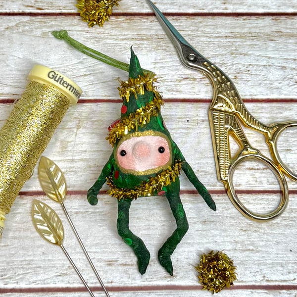 Spun Cotton Christmas Tree Elf 1