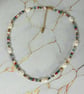Gemstone & Pearl Beaded Necklace Handmade Stainless Steel Jewelry - Image 6