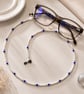     White Pearl & Royal Blue Glasses Chain