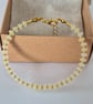Pale Yellow Frosted Glass Rondelle Bead Bracelet - Image 4