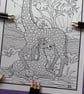 Mother & Baby Giraffe A4 Colouring Page Printable JPG by S Godwin Studio - Image 3