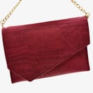 Red Wine Clutch Handcrafted from Cork Fabric
