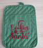 Cookies For Santa Green and Red Pot Holder Oven Mitt Kitchen Item