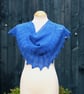Ultramarine Blue pure wool laced edged scarf shawl - design S122 - Image 4