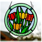 Tulip Ring Suncatcher Stained Glass Art Picture