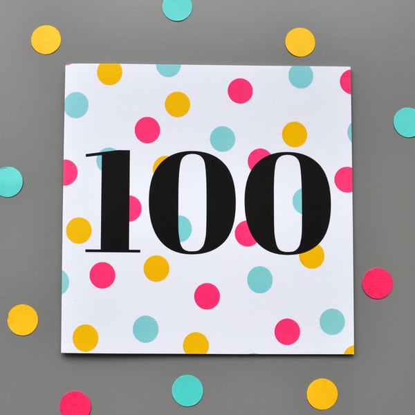 100th Birthday Card for Her - 100 - One Hundred - Hundredth Birthday Card