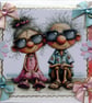 Chilling on the Beach - Hand Crafted Decoupage Greeting Card - Blank - 3318