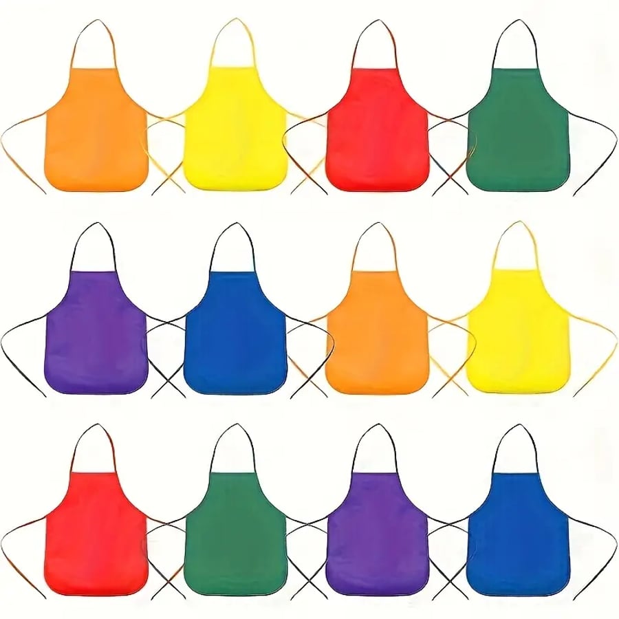 APRONS - Creative Activities - Pack of 4 - Assorted Colours - 48 cms x 33 cms