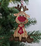 Embroidered Lace Reindeer Christmas Ornament: Hanging Decoration - Image 7