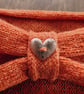 Burnt Orange Lambswool Headband, Knitted Ear Warmer with Button, Women's Gift - Image 2