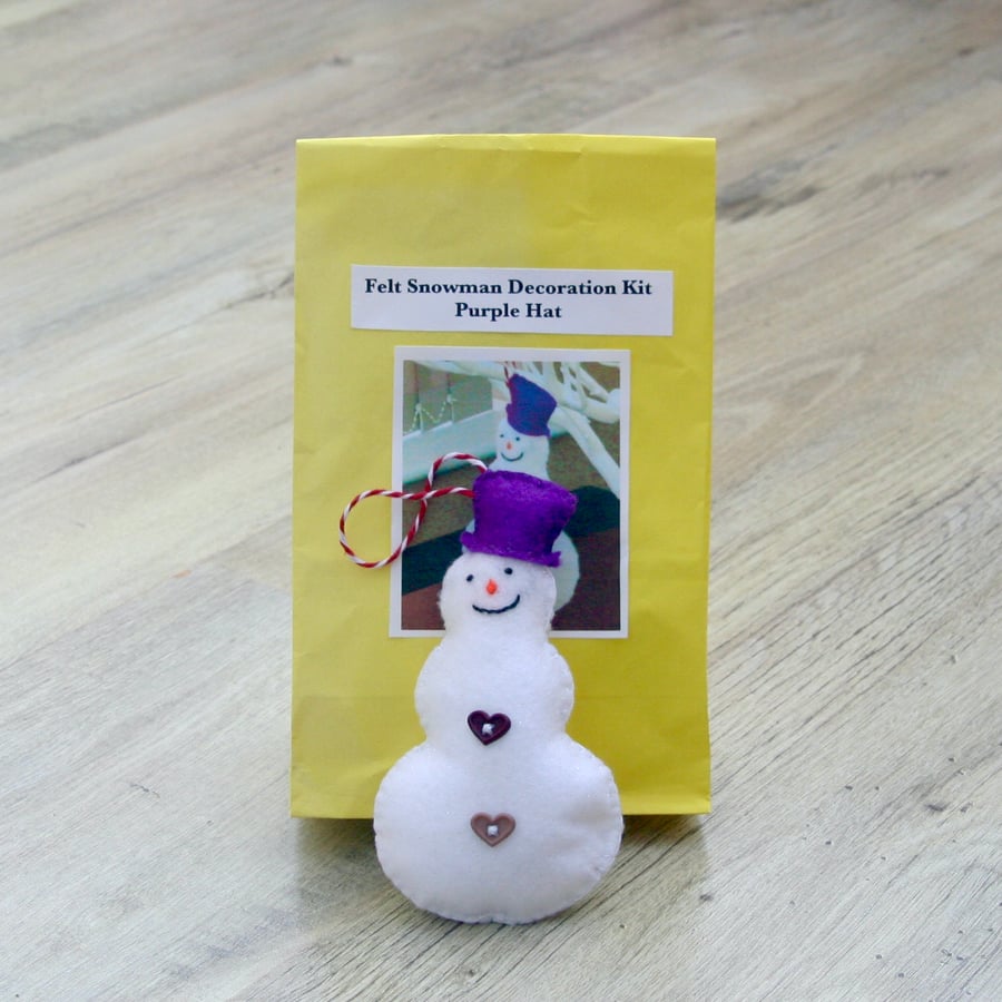 Make your own Felt Christmas Snowman Hanging Tree Decoration