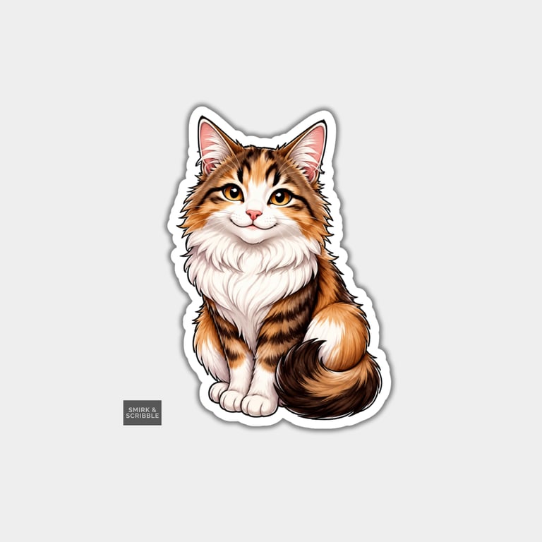 Funny Vinyl Die Cut Sticker For Adults - Cute Cat 