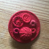 Dorset Button Medley Brooch, Red