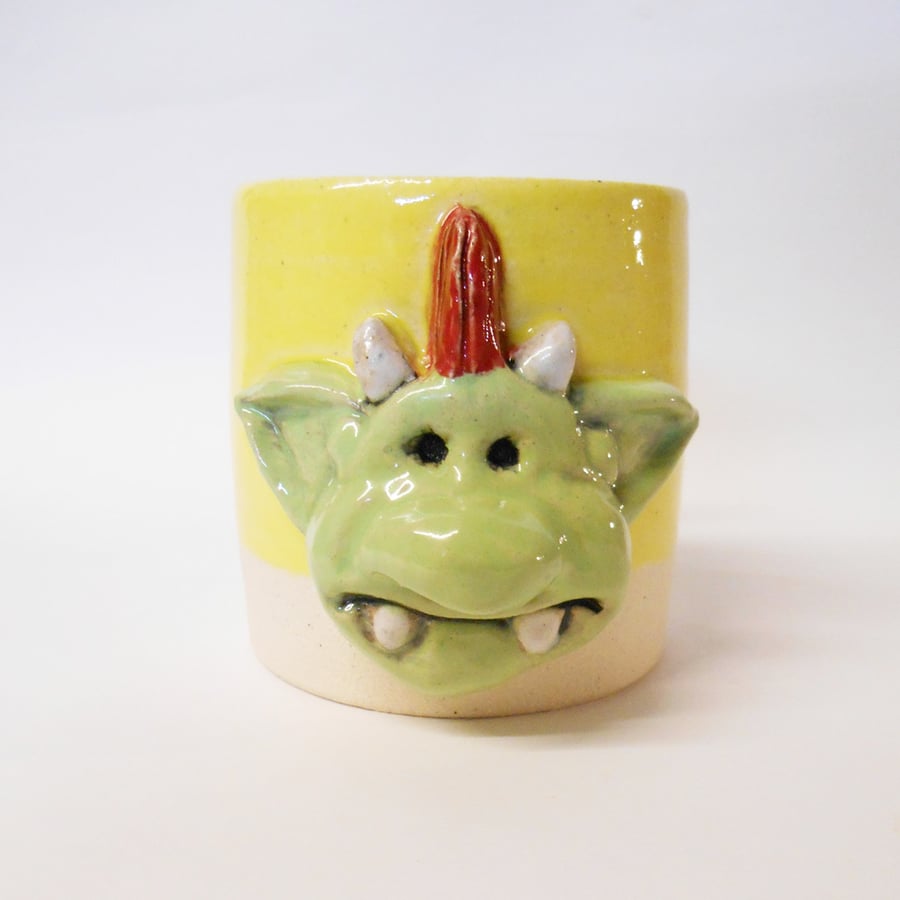 Mug, Fungus the BogeyMan White and Orange Stoneware Ceramic Mug.
