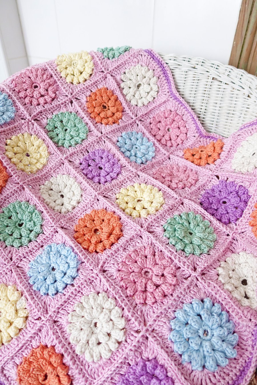 Crochet Cotton Baby Blanket - Supersoft yarn, washable.  Throws.  Leg Warmers.