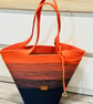 Large Ombre Cotton Rope Basket – Navy & Orange