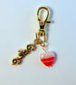 Heart & Flowers Bag Charm, Valentine, Mothers Day, Gift For Her, Includes UK P&P - Image 3