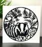 Badger Card. Blank monochrome British wildlife card for any occasion.  - Image 1
