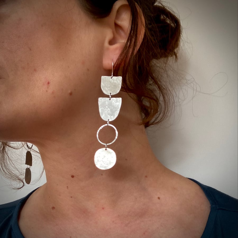 FORM Long Silver Earrings 