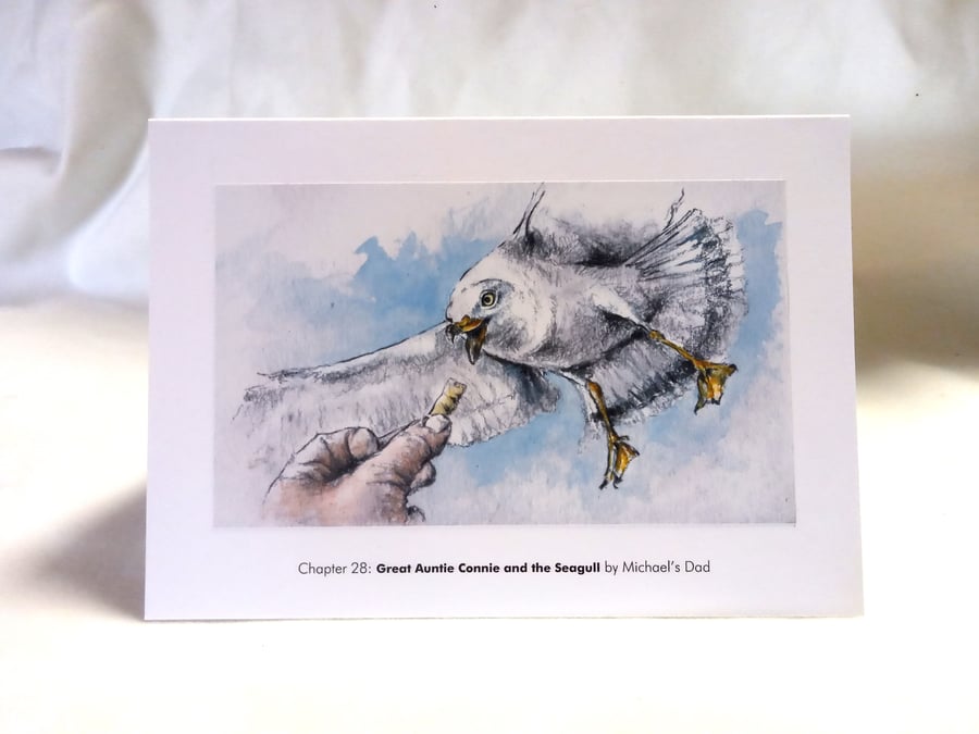 original hand painted print of a Sussex Seagull printed as a Greeting Card