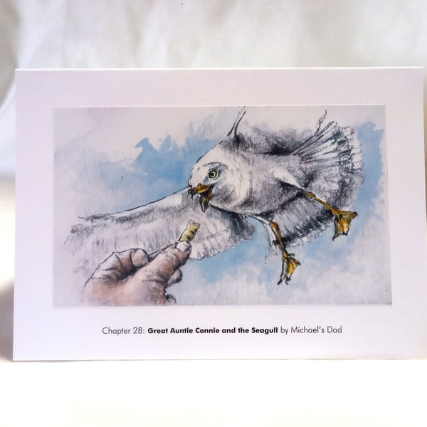 original hand painted print of a Sussex Seagull printed as a Greeting Card