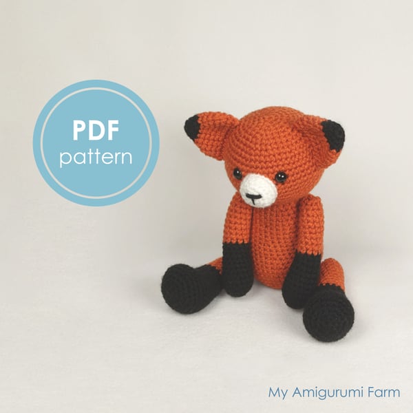 PATTERN: crochet fox pattern - amigurumi fox pattern - forest woodland animal