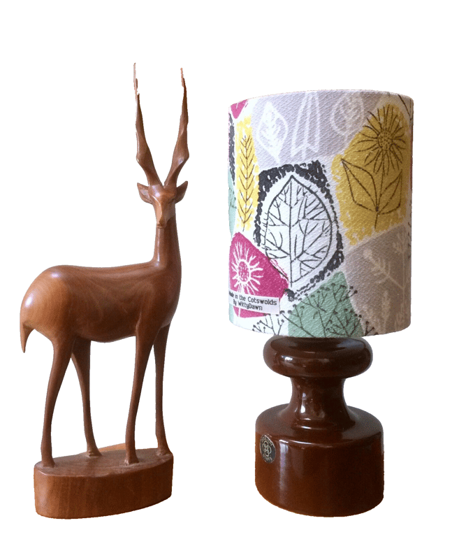 Retro Floral Helianthus Mid Century 50s Bernard Wardle Vintage Fabric Lampshade