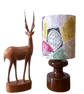 Retro Floral Helianthus Mid Century 50s Bernard Wardle Vintage Fabric Lampshade - Image 1