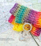 Bright Rainbow Fingerless Mitts, Crochet Wrist Warmers
