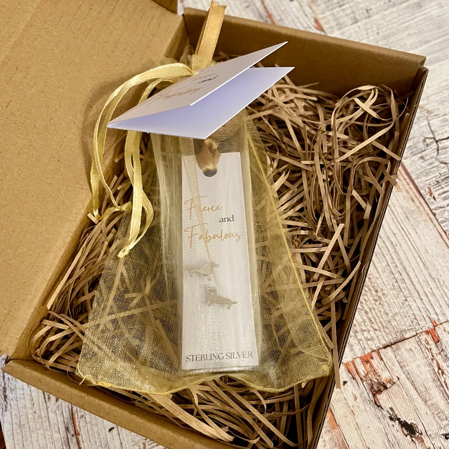 Dachshund Stud Earrings, Message in a Bottle Sterling Silver Earrings