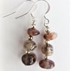 "Storm" Semi-Precious Gemstone Botswana Agate Earrings