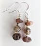 "Storm" Semi-Precious Gemstone Botswana Agate Earrings