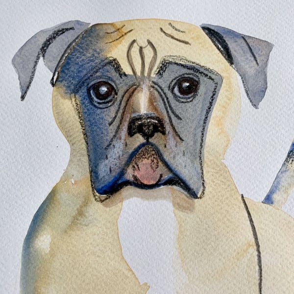 Boxer dog original painting 