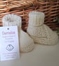 Designer 95% Merino Wool Hand Knitted Baby Jacket & Booties Set 0-3 months  - Image 6