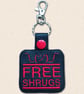 Free Shrugs Keyring - Funny Embroidered Faux Leather Bag Charm - Image 3